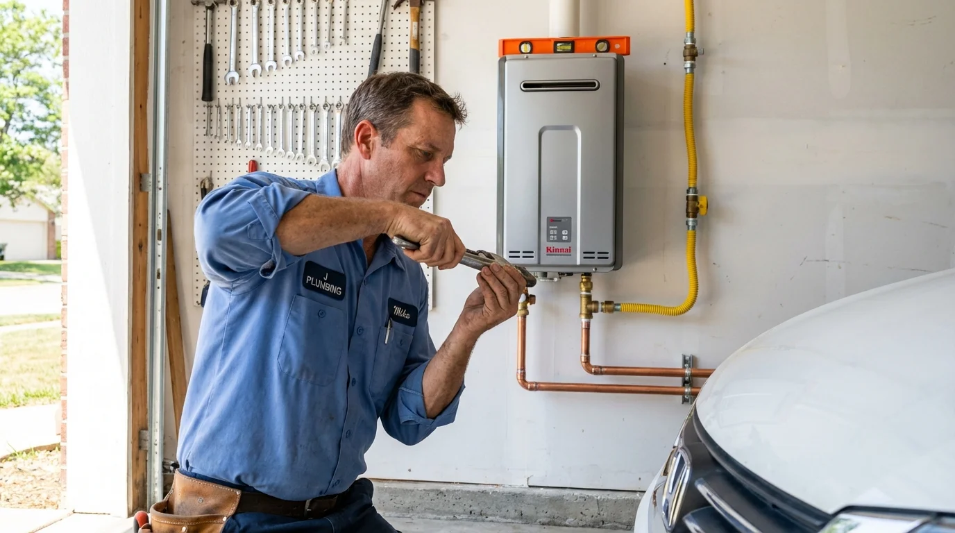 Tankless water heater installation by a Johns Plumbing LLC plumber in Ogden